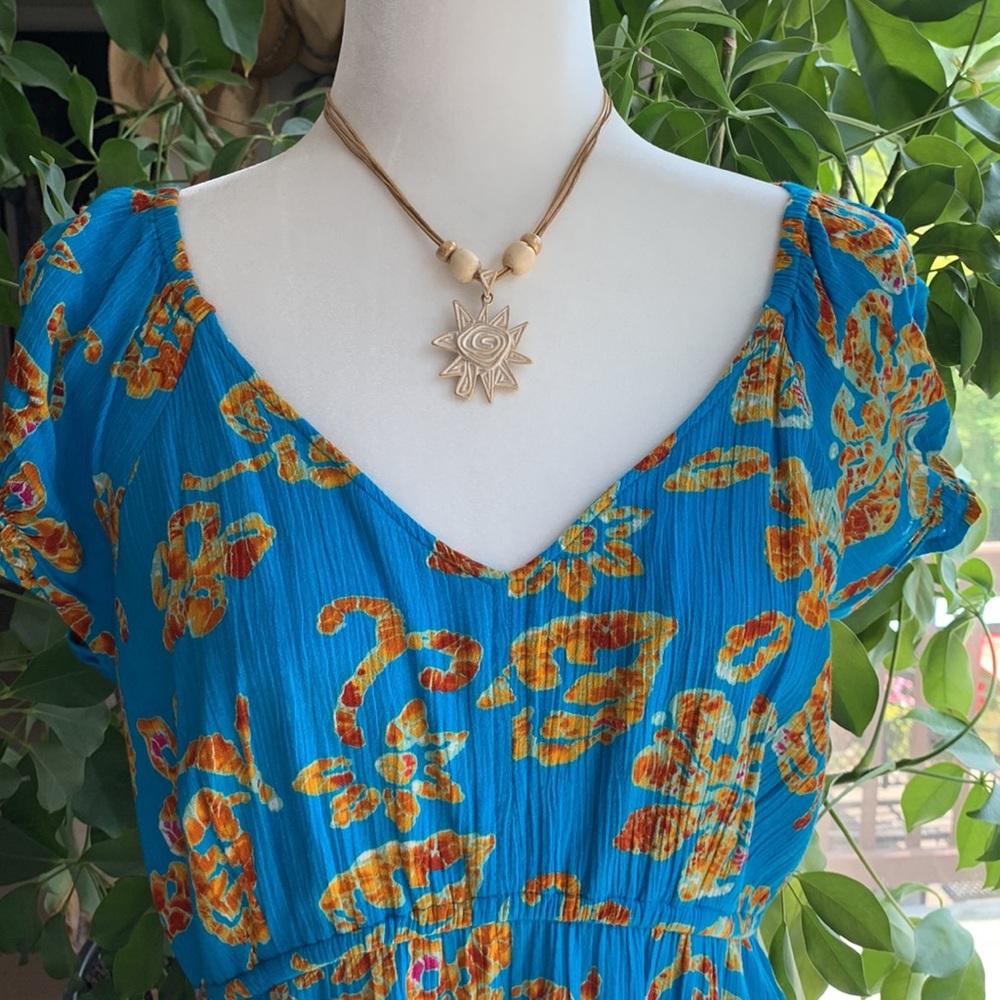 Vibrant Ocean Blue Peppermint Bay Sun Dress Size L